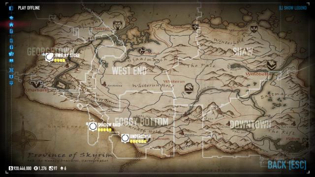Skyrim map replaces Crime.net background for PayDay 2