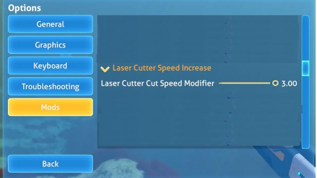 Laser Cutter Increased Cutting Speed for Subnautica