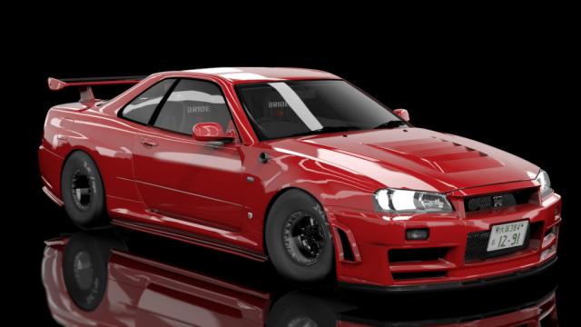 Nissan Skyline GTR R34 V-Spec Drag - Tinko Built - MkElite High Boost Tuned 6 Sec for Assetto Corsa