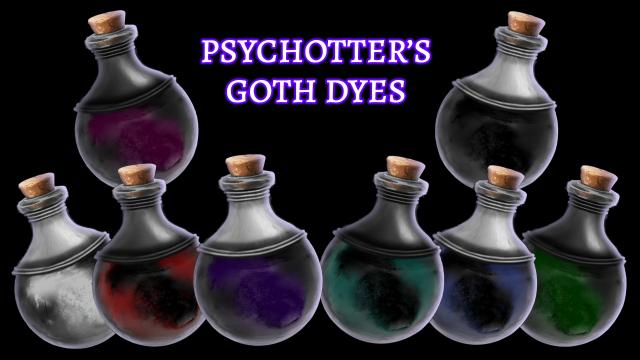 Psychotter's Goth Dyes for Baldur's Gate 3