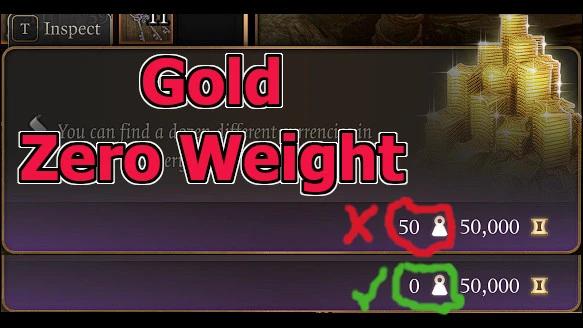 Gold Zero Weight for Baldur's Gate 3