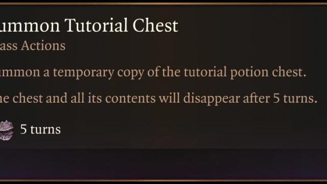 Tutorial Chest Summoning for Baldur's Gate 3