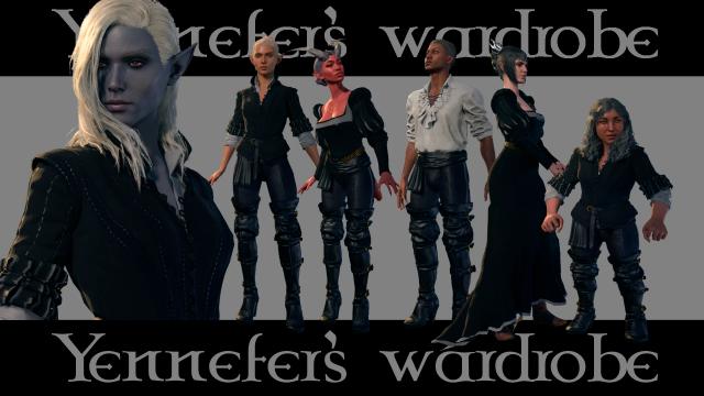 Yennefer's wardrobe для Baldur's Gate 3