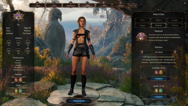 Nightsong Topless Skimpy and Black Outfits for Baldur's Gate 3