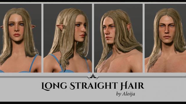Long Straight Hair for Baldur's Gate 3