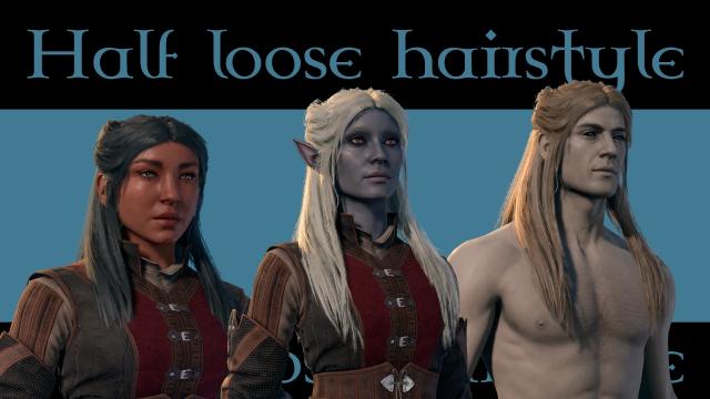 Half loose hairstyle for Baldur's Gate 3