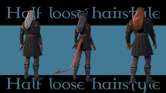 Half loose hairstyle для Baldur's Gate 3