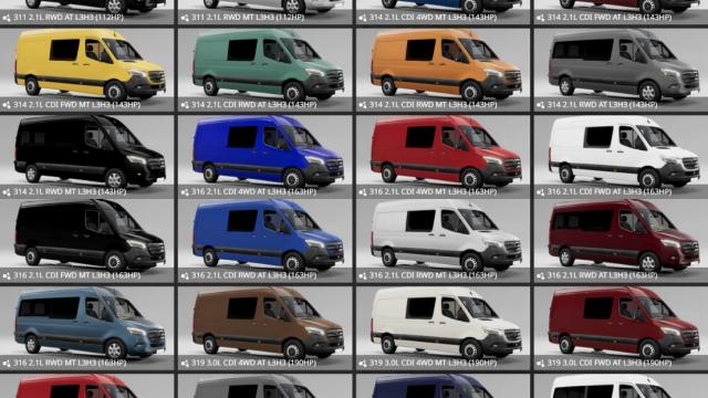 Mercedes-Benz Sprinter (W907-W910) (2018-2022) для BeamNG Drive