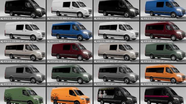 Mercedes-Benz Sprinter (W907-W910) (2018-2022) для BeamNG Drive