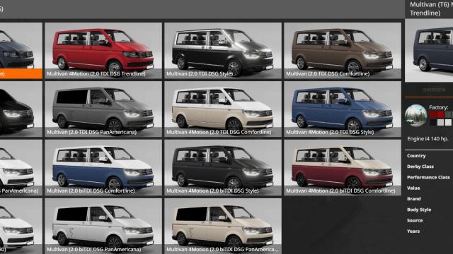 Volkswagen Multivan (T6) для BeamNG Drive