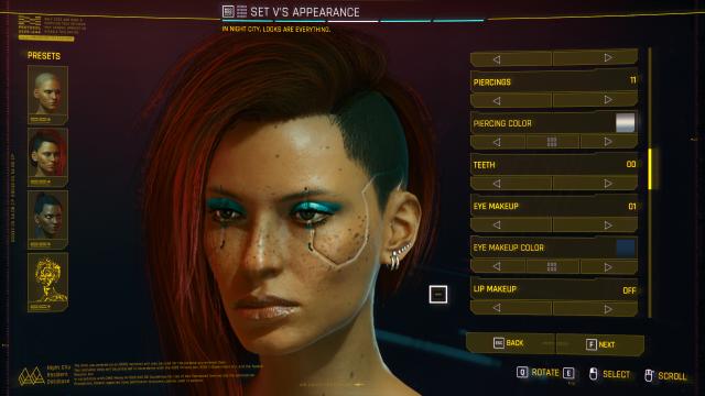 Custom Eye Makeup Colors for Cyberpunk 2077