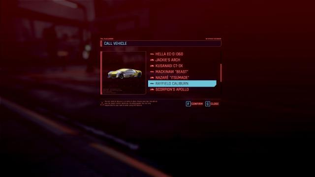 Virtual Car Dealer для Cyberpunk 2077
