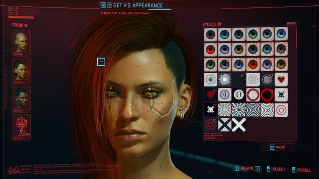 Custom Eye Colors for Cyberpunk 2077