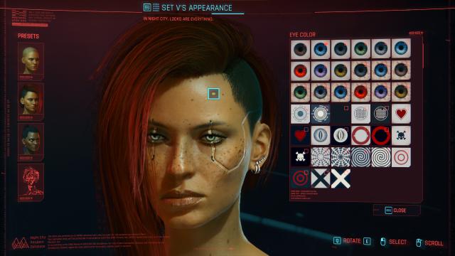 Custom Eye Colors for Cyberpunk 2077