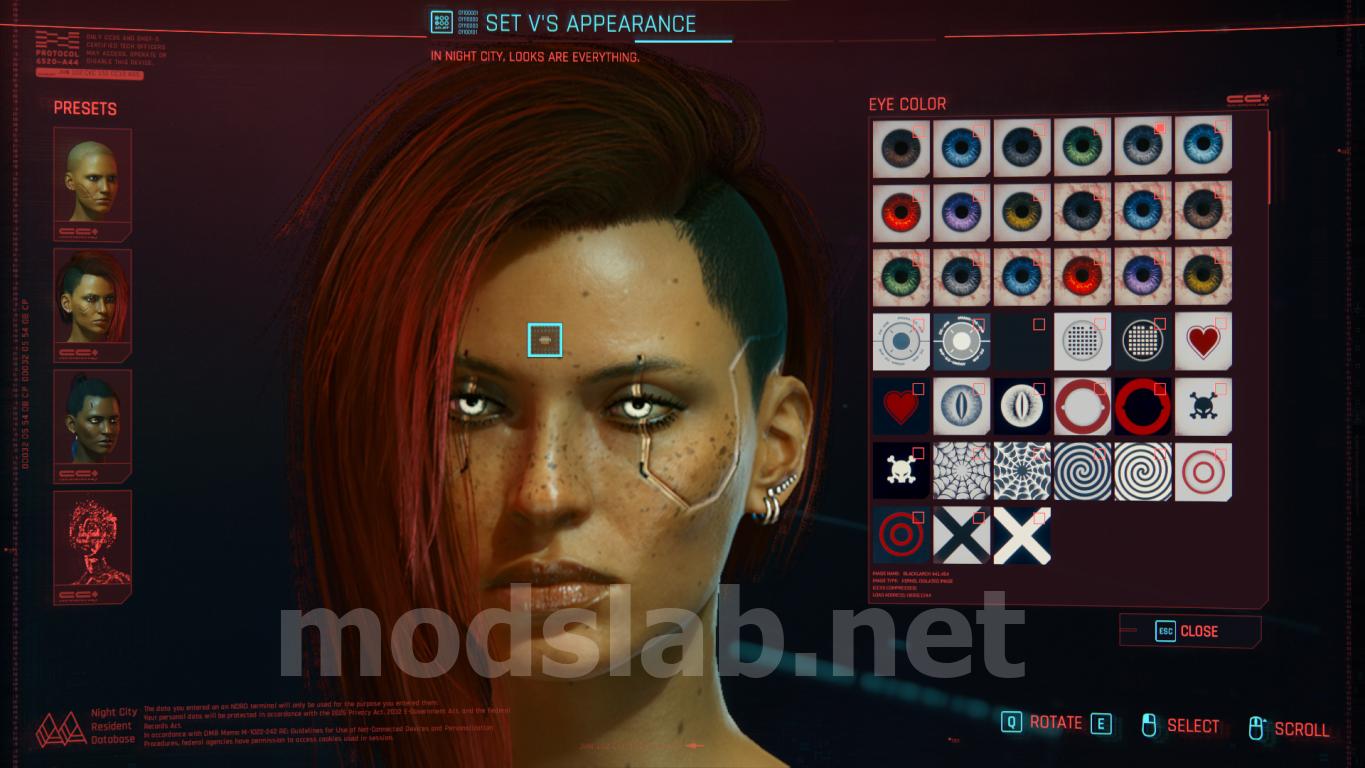 Download Custom Eye Colors for Cyberpunk 2077