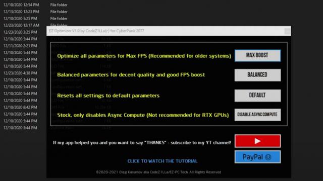 FPS Optimizer for Cyberpunk 2077