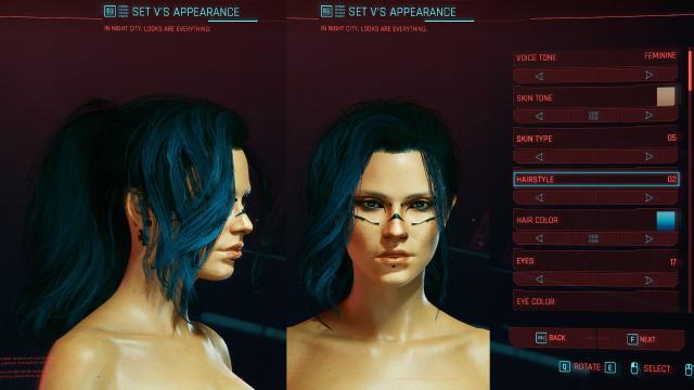 Hair Swap 01-08 для Cyberpunk 2077