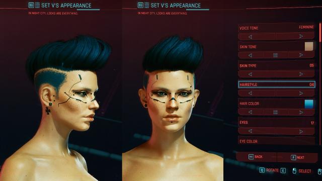 Hair Swap 01-08 for Cyberpunk 2077