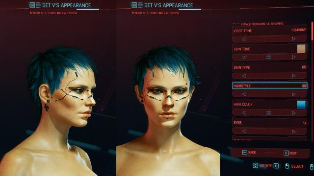 Hair Swap 01-08 for Cyberpunk 2077