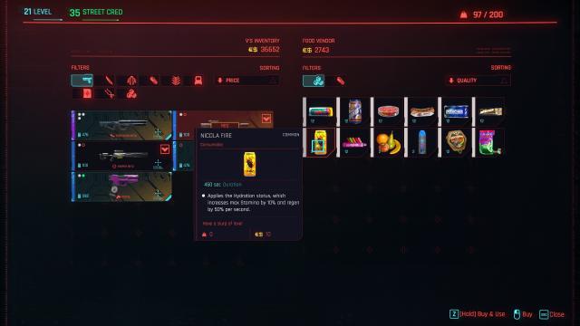 Сразу используем предметы после покупки / Use Items From Vendors для Cyberpunk 2077