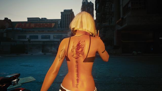 Новое тату 05 / Body Tattoo 05 Replacer для Cyberpunk 2077