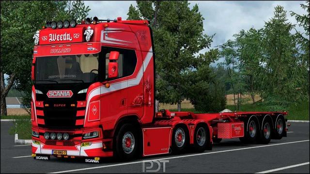 Scania S500 Weeda Transport Truck + Trailer for Euro Truck Simulator 2