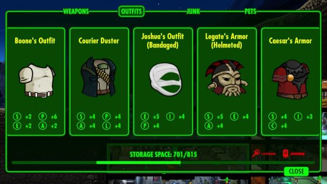 New Vegas Costume Pack for Fallout Shelter
