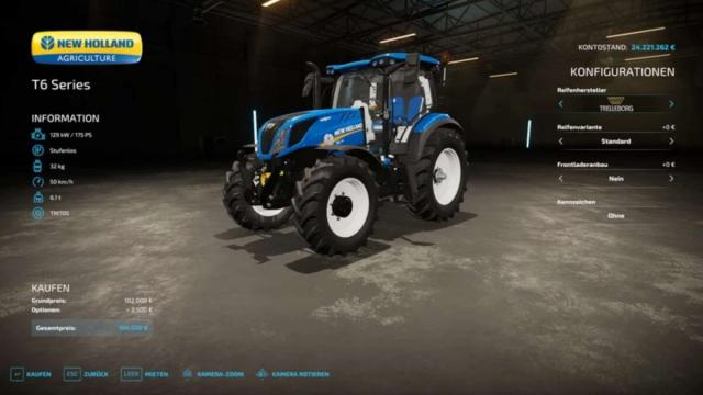 New Holland T6 Series for Farming Simulator 22