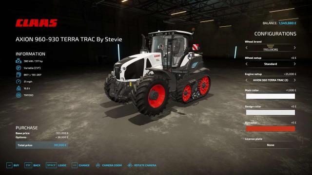 Claas Axion 960TT for Farming Simulator 22