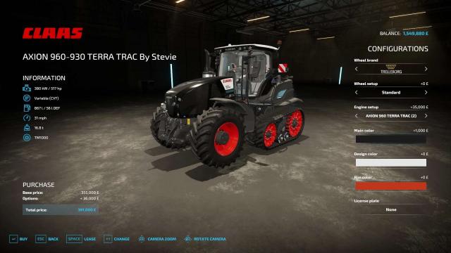 Claas Axion 960TT for Farming Simulator 22
