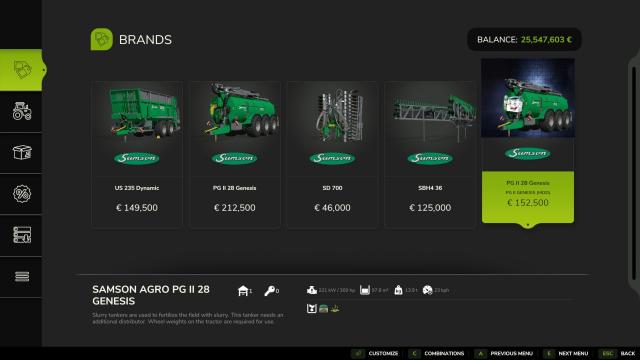 Samson PG II 28 Genesis для Farming Simulator 25