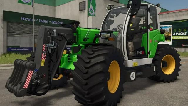 Sennebogen 340G wide tires + colored rims/chassis для Farming Simulator 25