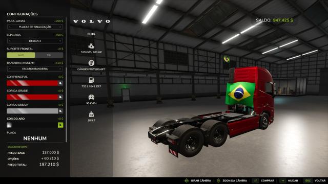 Volvo FH16 BR for Farming Simulator 25