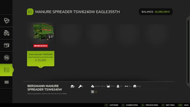 Bergmann TSW6240W (375.000L) для Farming Simulator 25