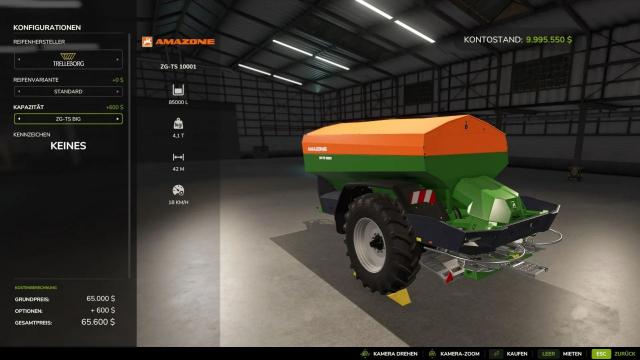 Amazone ZG-TS 10001 Dual for Farming Simulator 25