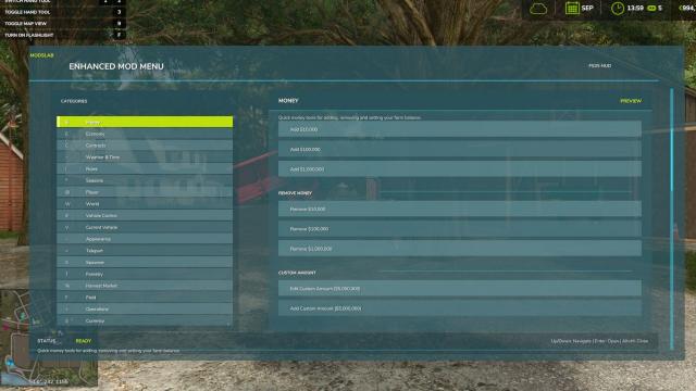 Enhanced Mod Menu для Farming Simulator 25