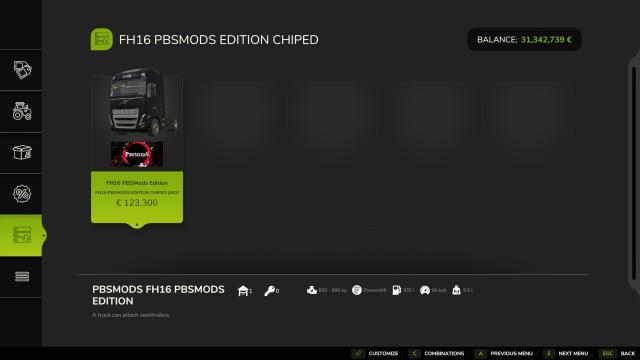 FH16 PBSMods Edition Chiped for Farming Simulator 25