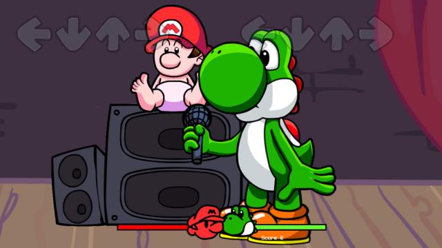 baby mario over GF for Friday Night Funkin