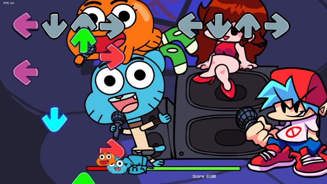 Gumball and Darwin over Spooky Kids for Friday Night Funkin