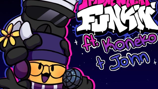 Koneko and John Roblox as Skid and Pump FNF for Friday Night Funkin