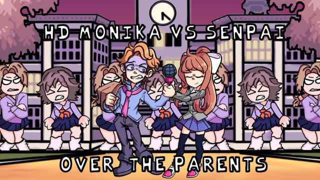 HD Моника и Сенпай вместо родителей / HD Monika and Senpai over Parents