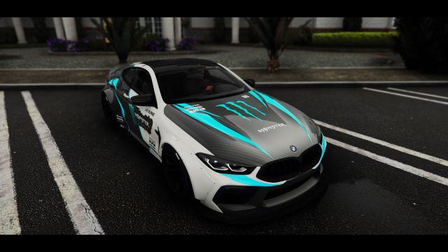 Multicolor Monster Energy Livery for BMW M8 Competition MANSAUG for GTA 5