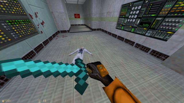 Алмазный меч из Minecraft / Who needs a crowbar? для Half-Life