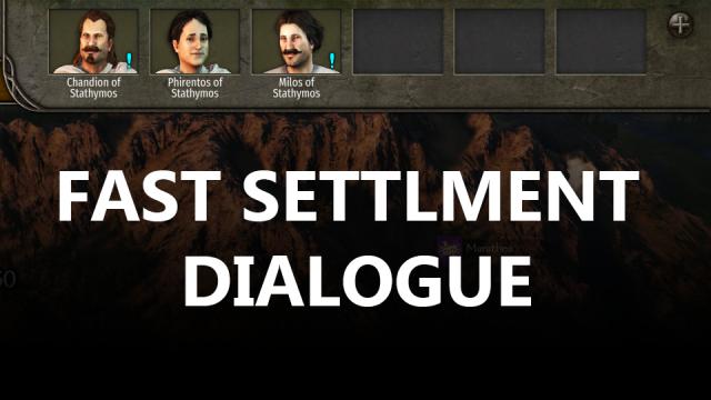 Быстрые диалоги в поселениях / Fast Settlement Dialogue
