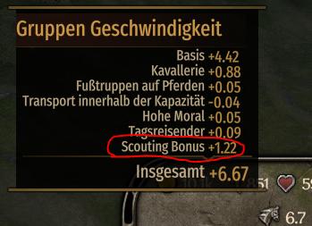 Scouting effect Movment Speed for Mount And Blade: Bannerlord