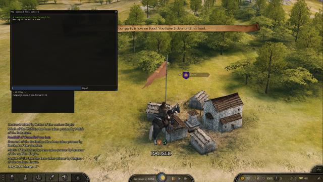 Warning on Party Low Food for Mount And Blade: Bannerlord