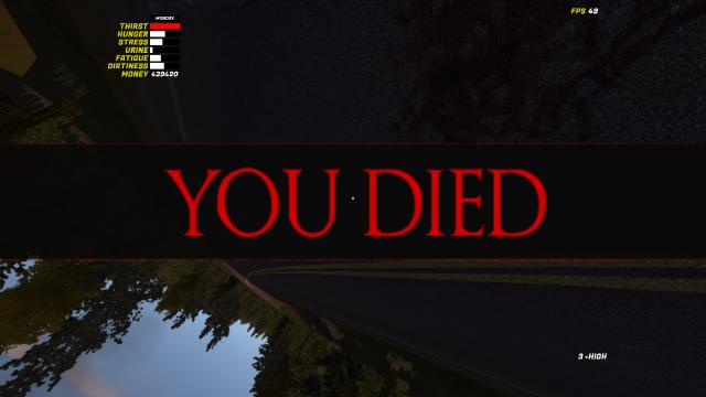 Экран смерти из Dark Souls / YOU DIED Death screen для My summer car