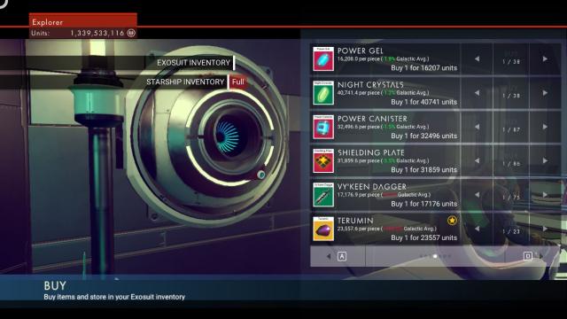 All items for trade for No Man's Sky