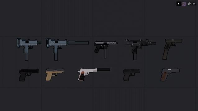 Пак пистолетов и пистолетов-пулеметов / FleasyWeapons - Small Guns для People Playground
