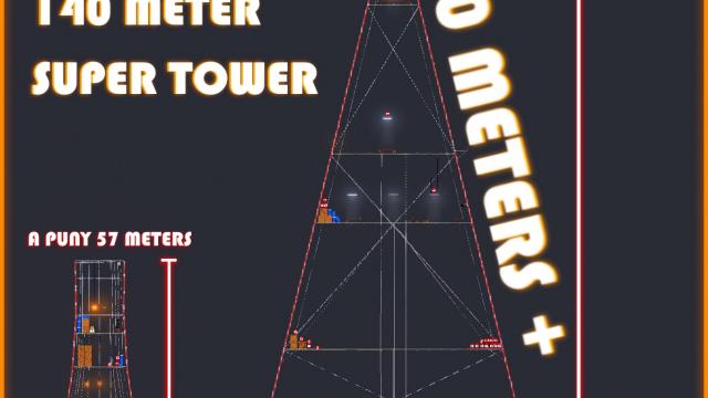 -  Destructible Super Tower 140 meters for People Playground